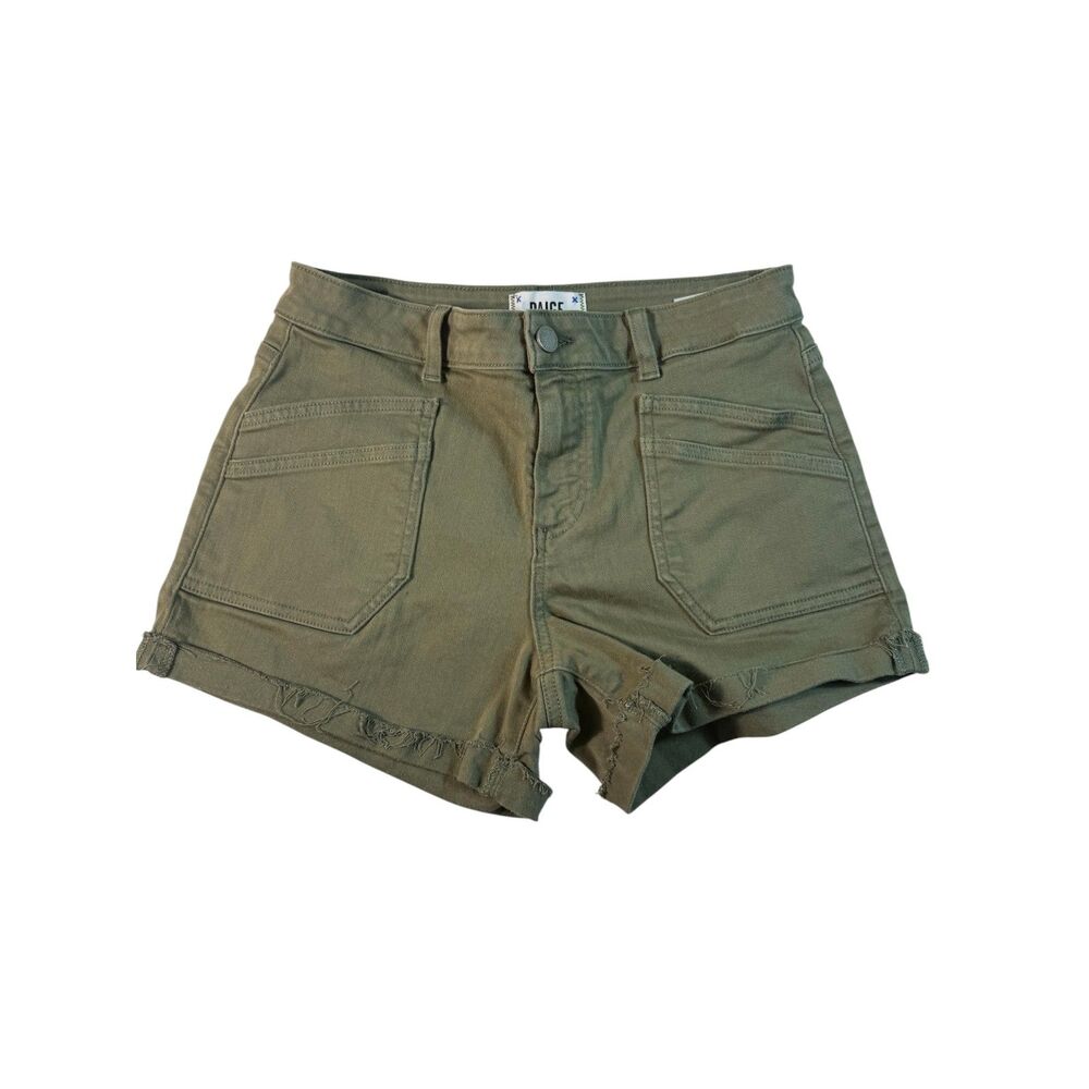Paige Green Utility Denim Shorts Size 26